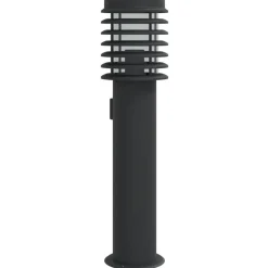 vidaXL Iluminación-Lámpara de suelo de exterior con enchufe acero 60 cm