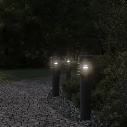 vidaXL Iluminación-Lámpara de suelo de exterior con enchufe acero 60 cm