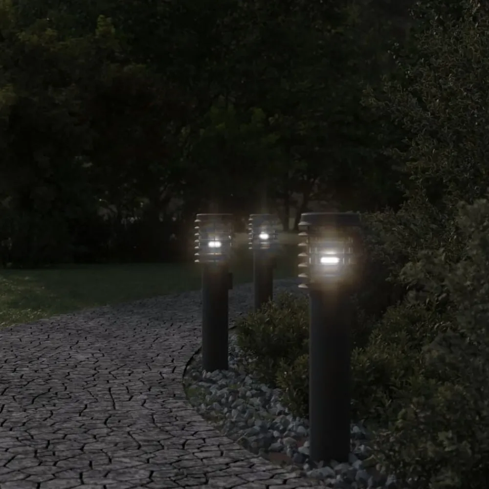vidaXL Iluminación-Lámpara de suelo de exterior con enchufe acero 60 cm