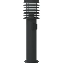 vidaXL Iluminación-Lámpara de suelo de exterior con enchufe acero 60 cm