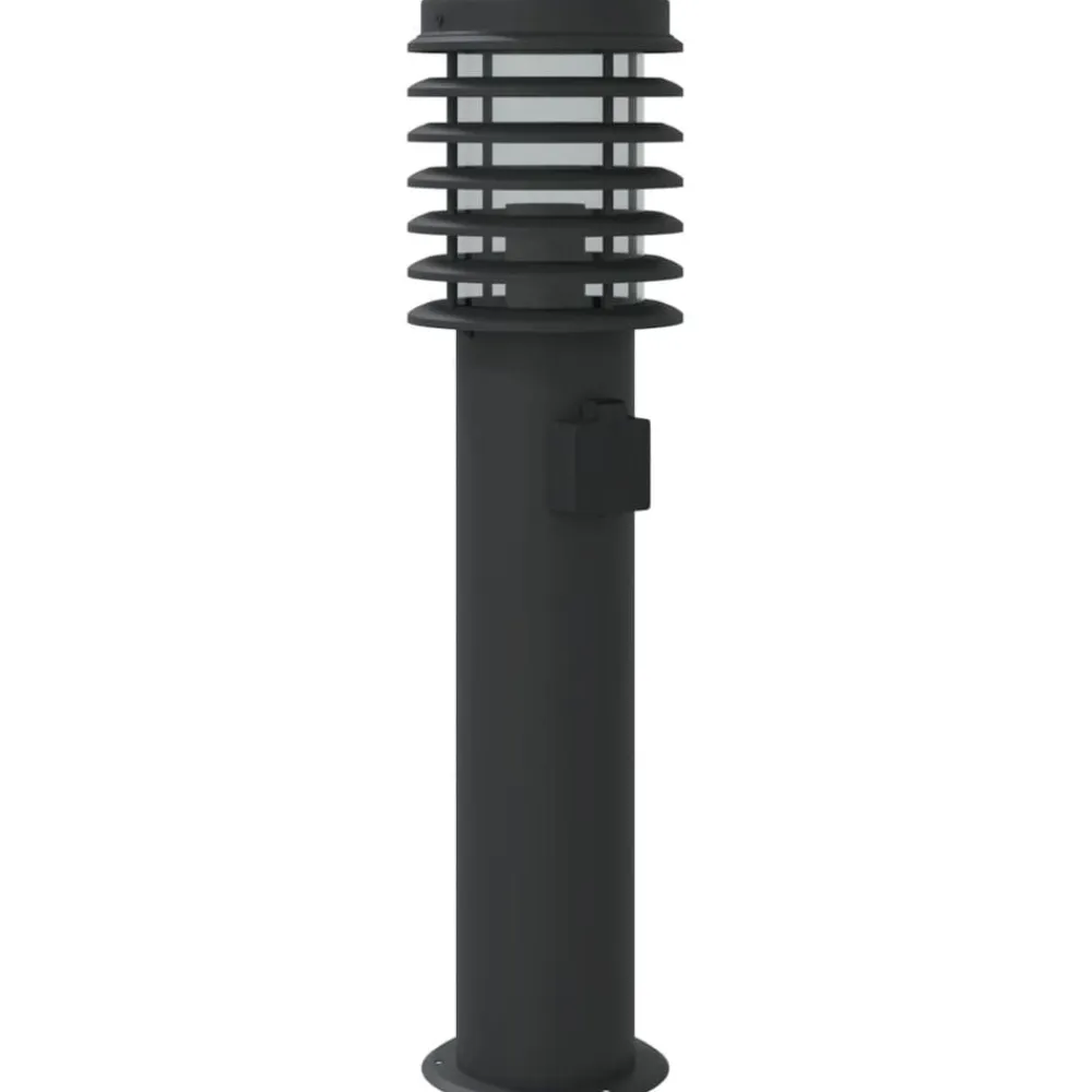 vidaXL Iluminación-Lámpara de suelo de exterior con enchufe acero 60 cm