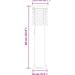 vidaXL Iluminación-Lámpara de suelo de exterior con enchufe acero 60 cm