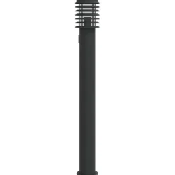 vidaXL Lámpara de suelo de exterior con enchufe acero 110 cm Negro Hot