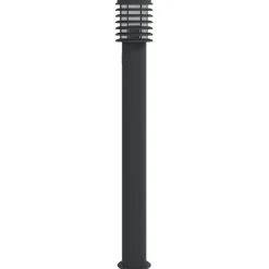 vidaXL Lámpara de suelo de exterior con enchufe acero 110 cm Negro Hot