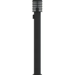 vidaXL Lámpara de suelo de exterior con enchufe acero 110 cm Negro Hot