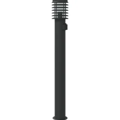 vidaXL Lámpara de suelo de exterior con enchufe acero 110 cm Negro Hot