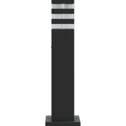 vidaXL Lámpara de suelo de exterior aluminio negro 50 cm Hot
