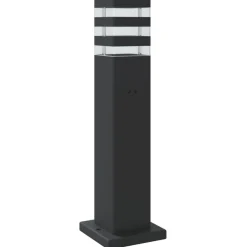 vidaXL Lámpara de suelo de exterior aluminio negro 50 cm Hot