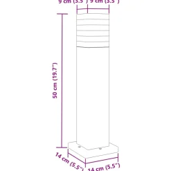 vidaXL Lámpara de suelo de exterior aluminio negro 50 cm Hot