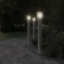 vidaXL Iluminación-Lámpara de suelo de exterior acero inoxidable 110 cm