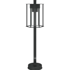 vidaXL Lámpara de suelo de exterior acero inoxidable negro 60 cm Discount
