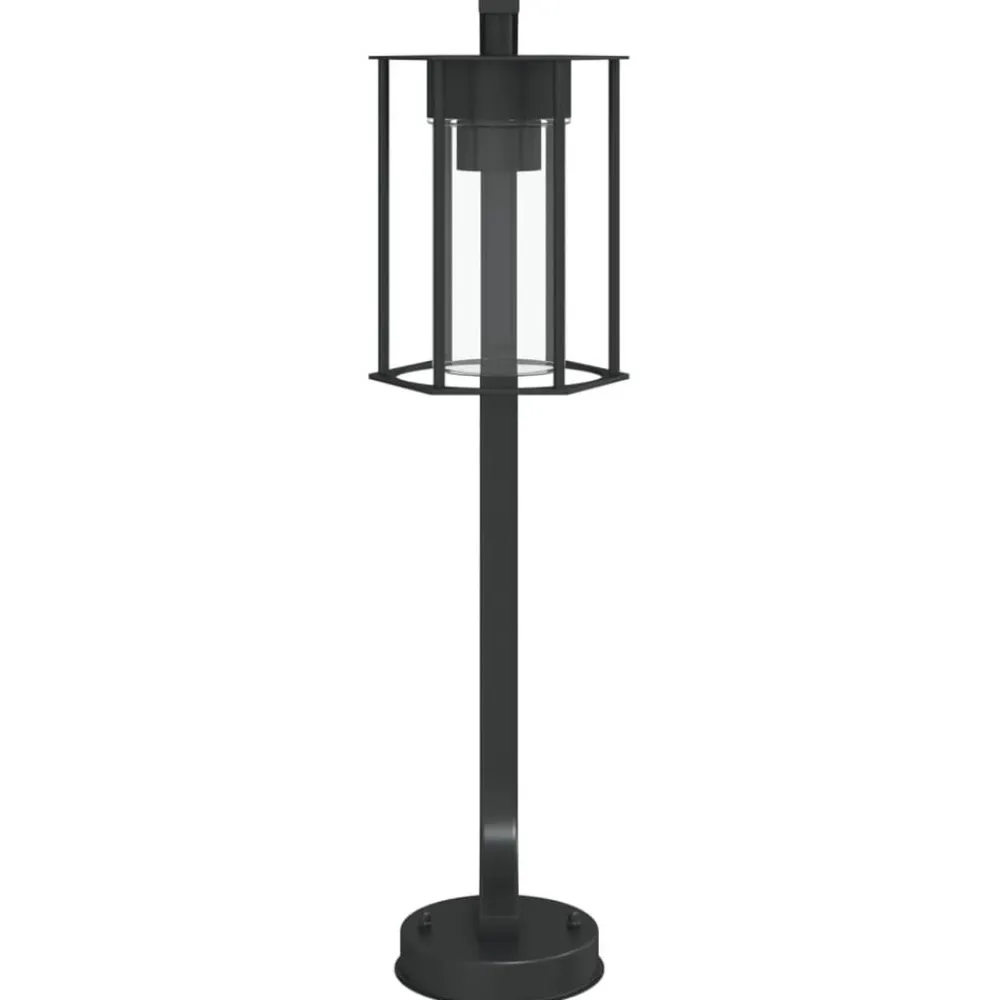 vidaXL Lámpara de suelo de exterior acero inoxidable negro 60 cm Discount