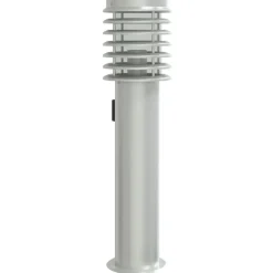 vidaXL Iluminación-Lámpara de suelo de exterior con enchufe acero inoxidable 60 cm