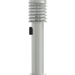 vidaXL Iluminación-Lámpara de suelo de exterior con enchufe acero inoxidable 60 cm
