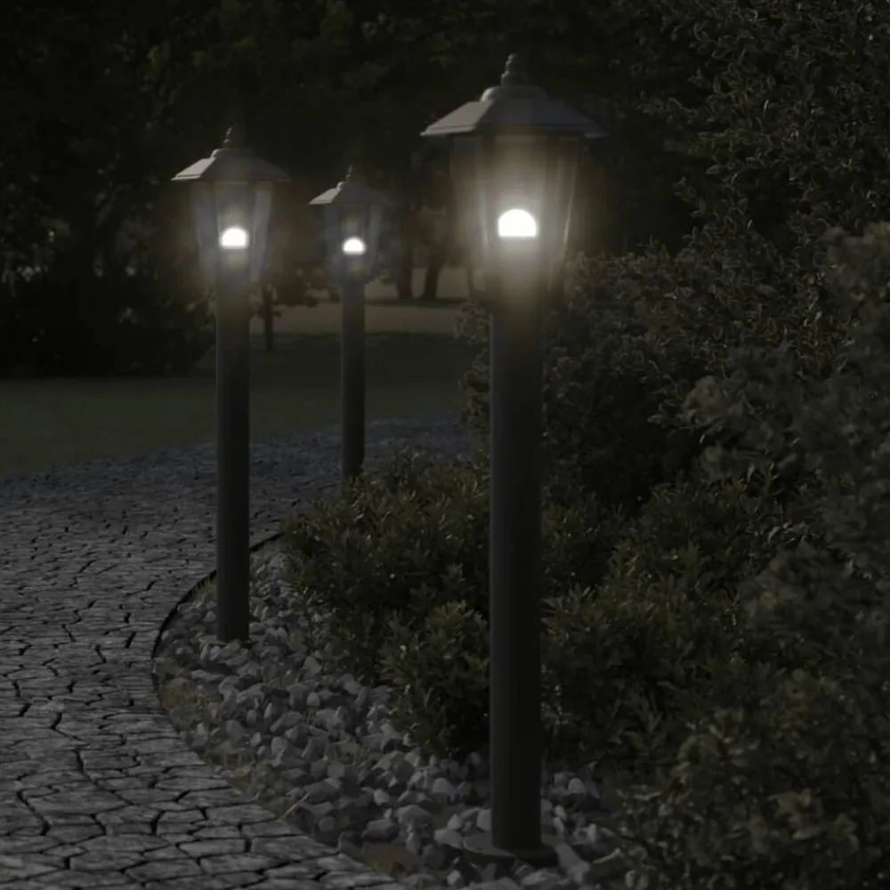 vidaXL Iluminación-Lámpara de suelo de exterior acero inoxidable 80 cm