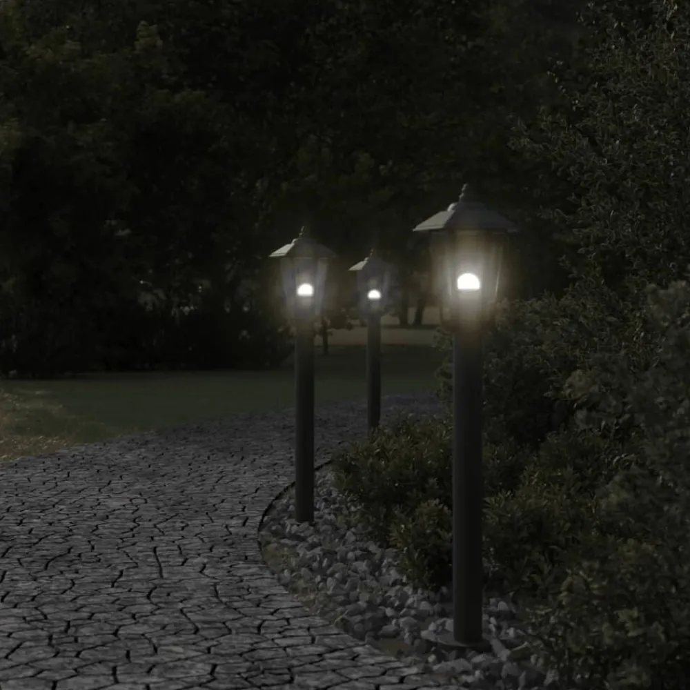 vidaXL Iluminación-Lámpara de suelo de exterior acero inoxidable 80 cm