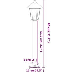 vidaXL Iluminación-Lámpara de suelo de exterior acero inoxidable 80 cm