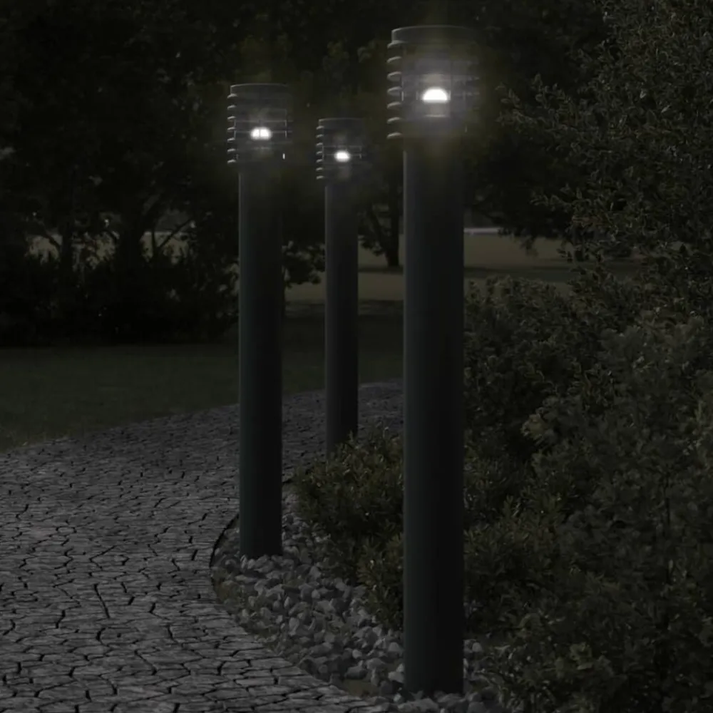 vidaXL Iluminación-Lámpara de suelo de exterior acero inoxidable 110 cm