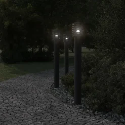 vidaXL Iluminación-Lámpara de suelo de exterior acero inoxidable 110 cm