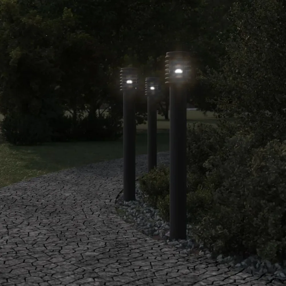 vidaXL Iluminación-Lámpara de suelo de exterior acero inoxidable 110 cm