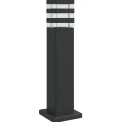 vidaXL Lámpara de suelo de exterior con enchufe aluminio negro 50 cm Clearance