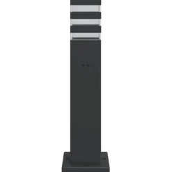 vidaXL Lámpara de suelo de exterior con enchufe aluminio negro 50 cm Clearance