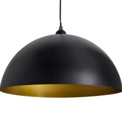 vidaXL Lámpara de techo 2 uds altura ajustable semiesférica negra Negro