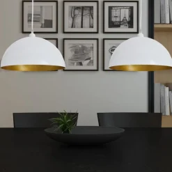 vidaXL Iluminación-Lámpara de techo 2 uds altura ajustable semiesférica blanca
