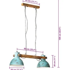 vidaXL Iluminación-Lámpara de techo desgastado 25 W E27 85x28x109 cm