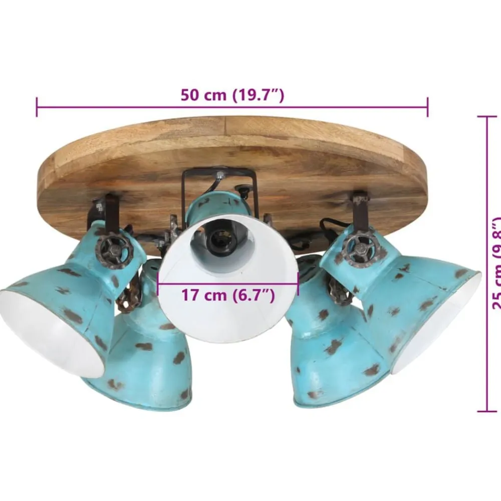 vidaXL Iluminación-Lámpara de techo desgastado 25 W E27 50x50x25 cm
