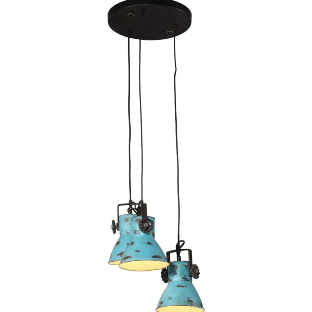 vidaXL Lámpara de techo desgastado 25 W E27 30x30x100 cm Azul Best