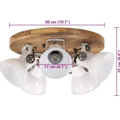 vidaXL Iluminación-Lámpara de techo blanca 25 W E27 50x50x25 cm