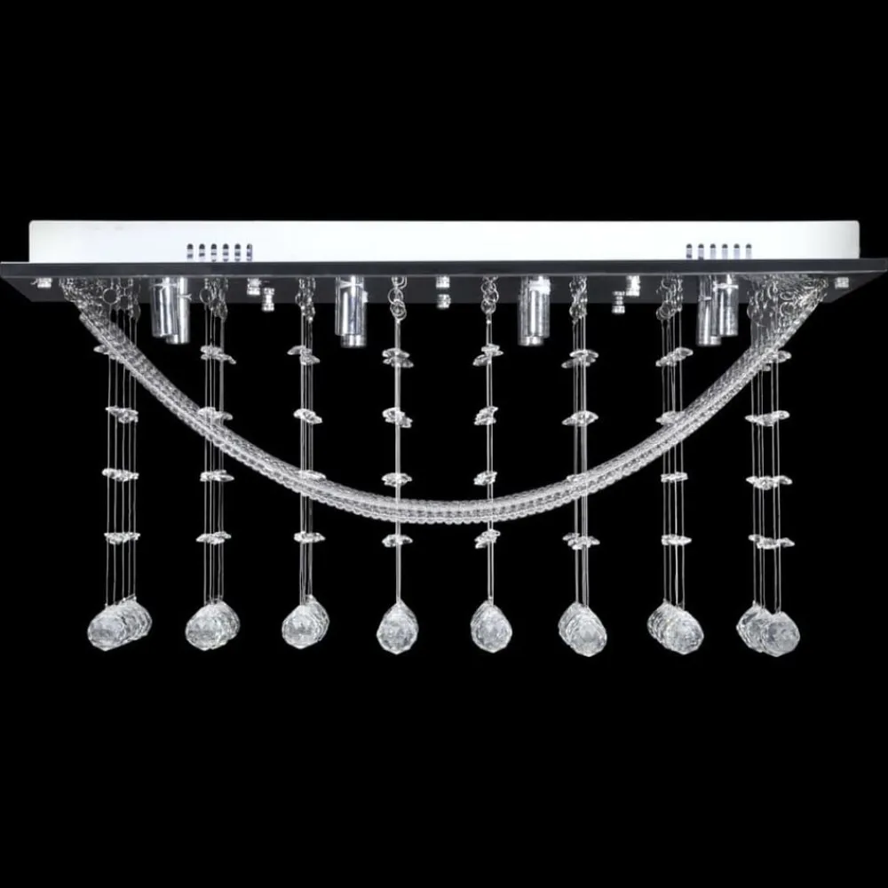 vidaXL Lámpara de techo con lágrimas de cristal 8 x G9 29 cm Online