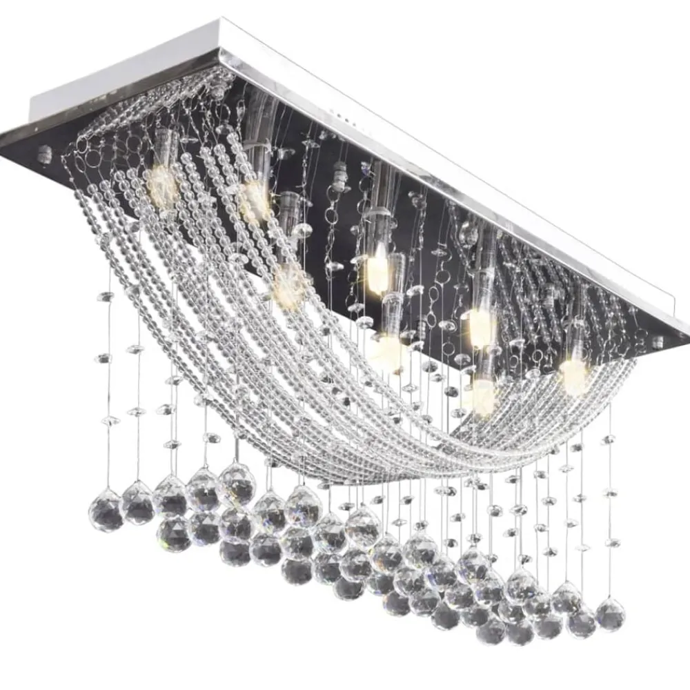vidaXL Lámpara de techo con lágrimas de cristal 8 x G9 29 cm Online