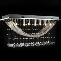 vidaXL Lámpara de techo con lágrimas de cristal 8 x G9 29 cm Online