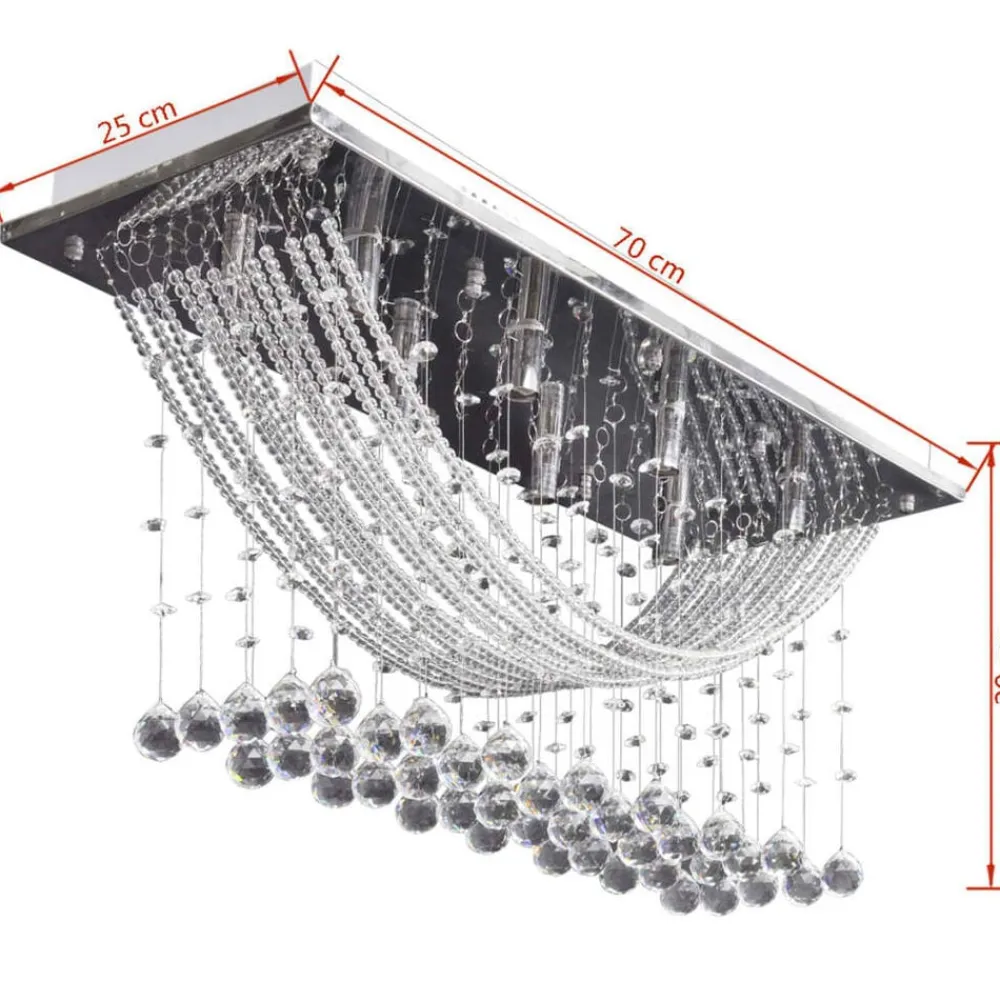 vidaXL Lámpara de techo con lágrimas de cristal 8 x G9 29 cm Online