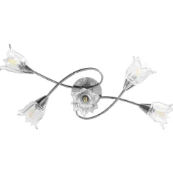 vidaXL Lámpara de techo con pantallas vidrio tulipán 5 bombillas E14 Sale