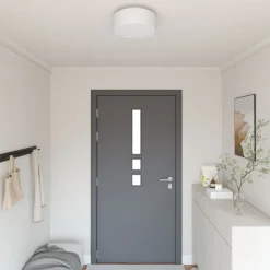 vidaXL Lámpara de techo con focos 30 x 30 x 13,5 cm tela White Outlet