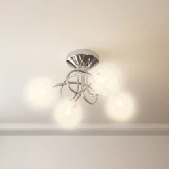 vidaXL Lámpara de techo con pantallas de alambre 4 bombillas LED G9 Online