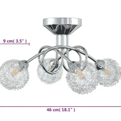 vidaXL Lámpara de techo con pantallas de alambre 4 bombillas LED G9 Online
