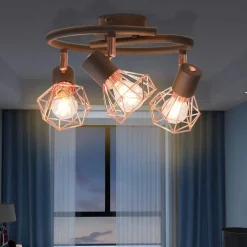 vidaXL Lámpara de techo con 3 bombillas LED de filamento 12 W Online