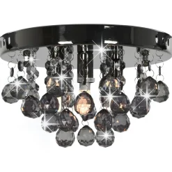 vidaXL Iluminación-Lámpara de techo con cuentas ahumadas redonda G9