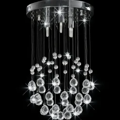 vidaXL Iluminación-Lámpara de techo con cristales plateado esférica 3 bombillas G9