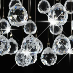 vidaXL Iluminación-Lámpara de techo con cristales plateado esférica 3 bombillas G9