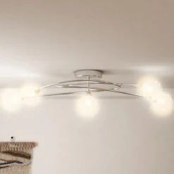 vidaXL Lámpara de techo con pantallas de alambre 5 bombillas LED G9 Hot