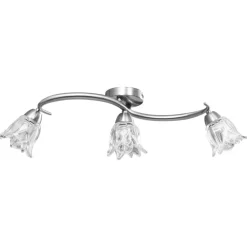 vidaXL Iluminación-Lámpara de techo con pantallas vidrio tulipán 3 bombillas E14