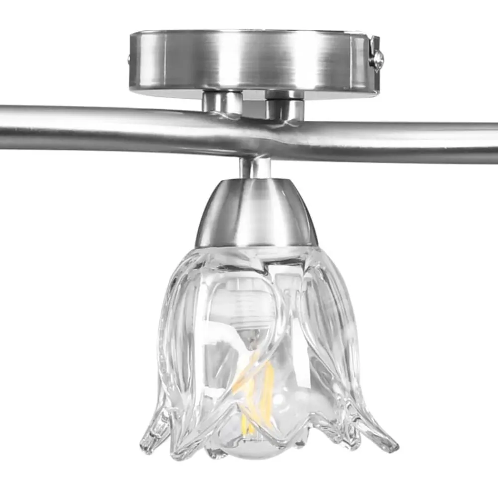 vidaXL Iluminación-Lámpara de techo con pantallas vidrio tulipán 3 bombillas E14