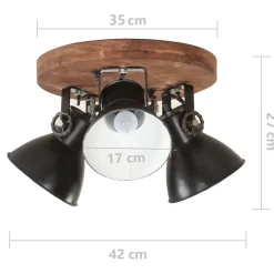 vidaXL Iluminación-Lámpara de techo industrial negra 25 W 42x27 cm E27