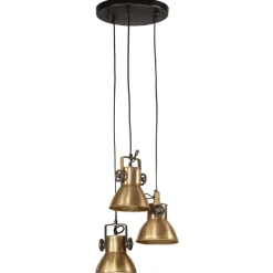 vidaXL Iluminación-Lámpara de techo latón vintage 25 W E27 30x30x100 cm