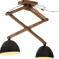 vidaXL Iluminación-Lámpara de techo negra 25 W E27 29x18x85 cm